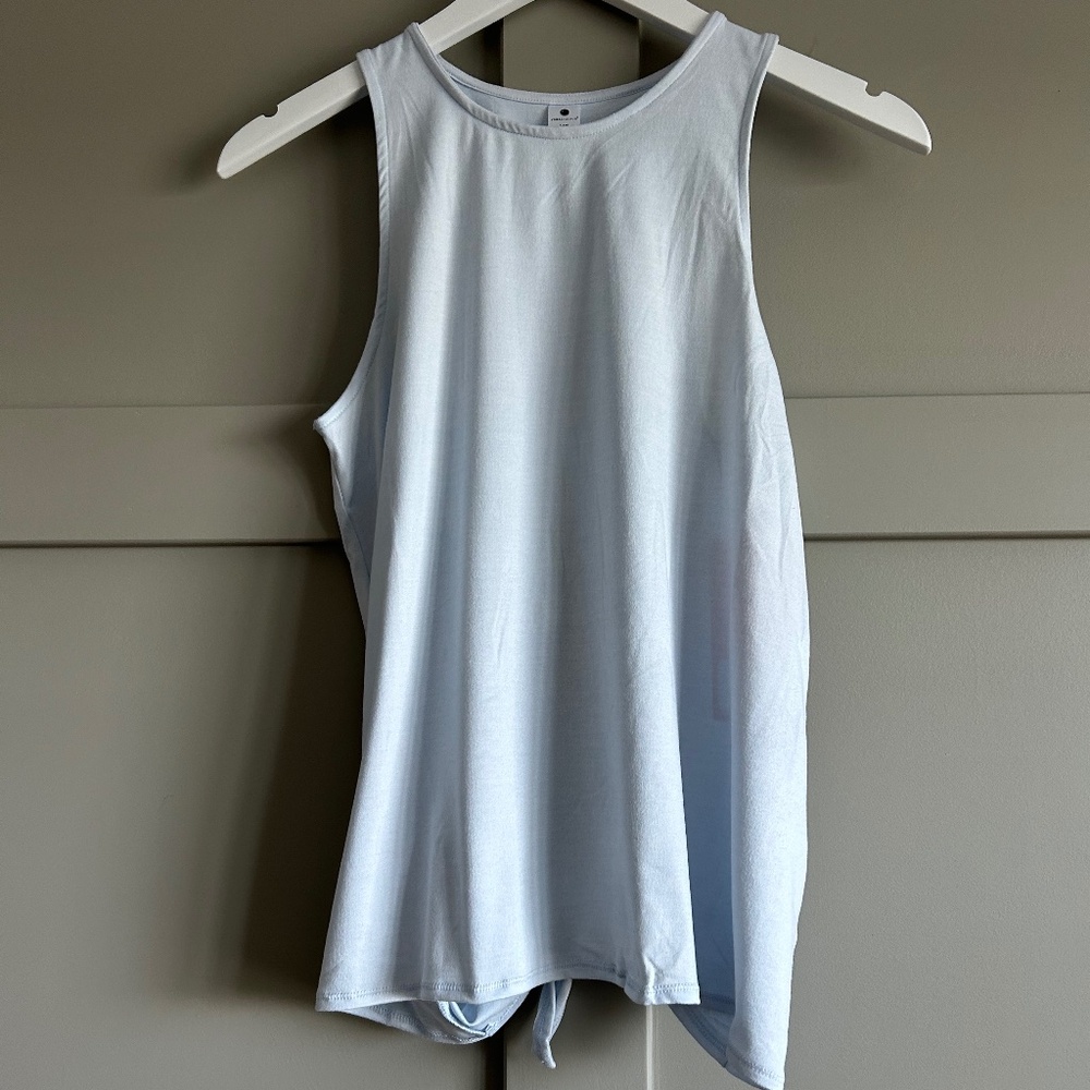 Yogalicious Blue Tank - Ties in the Back